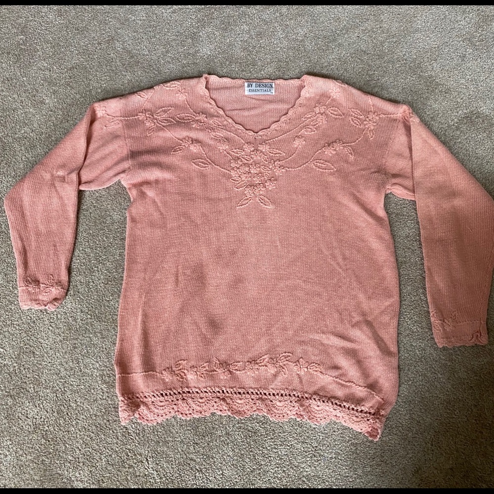Vintage Blush V-Neck Sweater